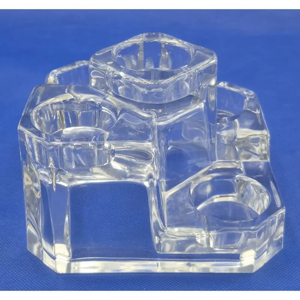 Vintage PartyLite Lead Crystal 5-Tier Castle Tealight Holder Germany 6x6x4" - Picture 4 of 8